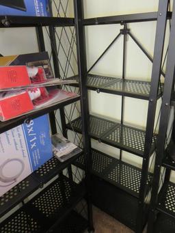 (3) Metal Collapsible Shelves & Contents-O