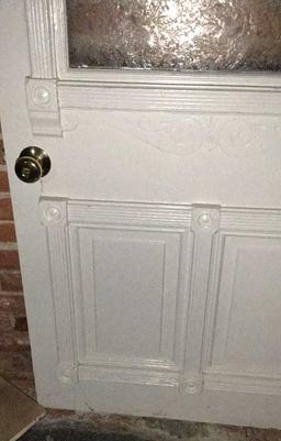 B - (2) White Wooden Carved Doors