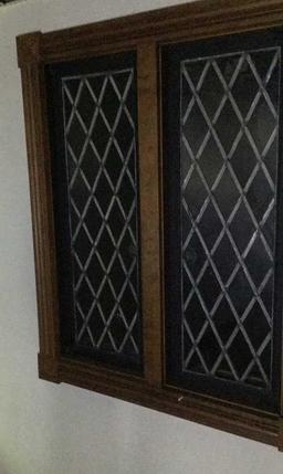 B - (2) Wood & Beveled Glass Doors