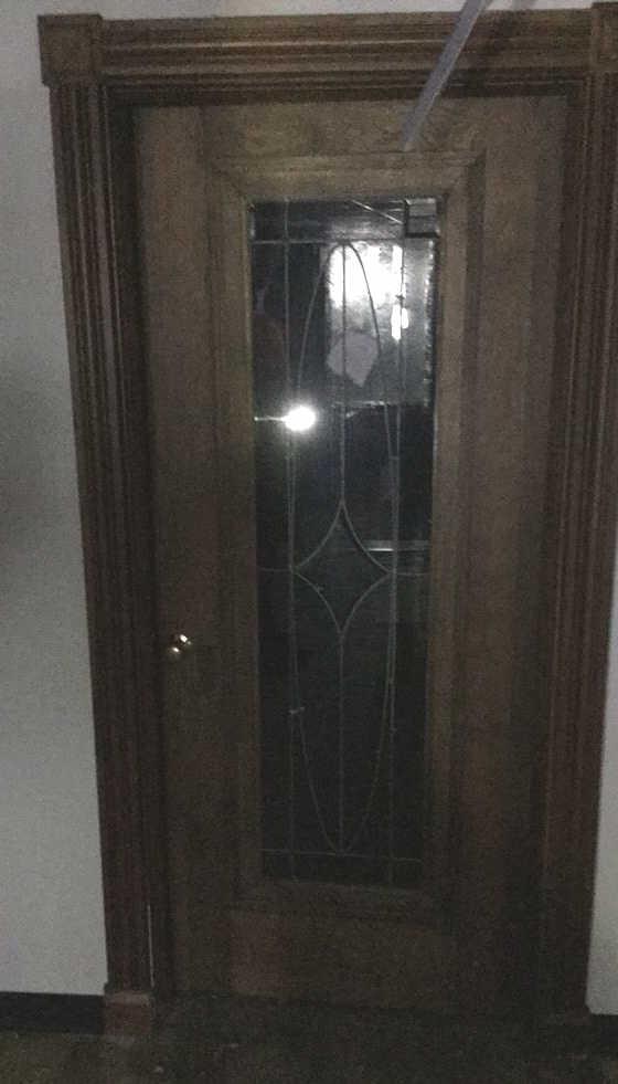 B - (2) Wood & Beveled Glass Doors