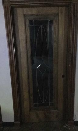 B - (2) Wood & Beveled Glass Doors