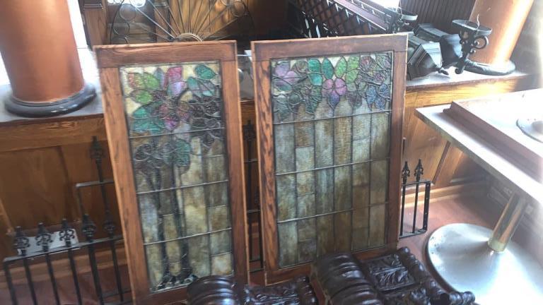 C - (2) Stained Glass Leaded Windows