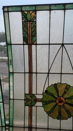 G - Frosted, Leaded, Stained Glass Window