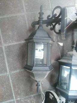 D - (3) Black Metal Sconces