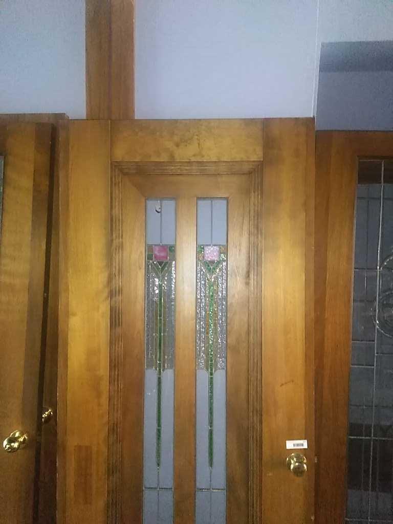 G - Art Deco Stained Glass Leaded Oak Door