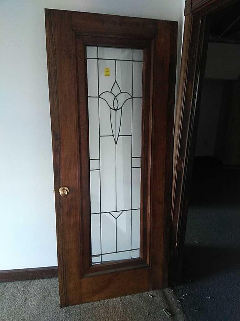 F - (8) Beveled Leaded Glass Doors