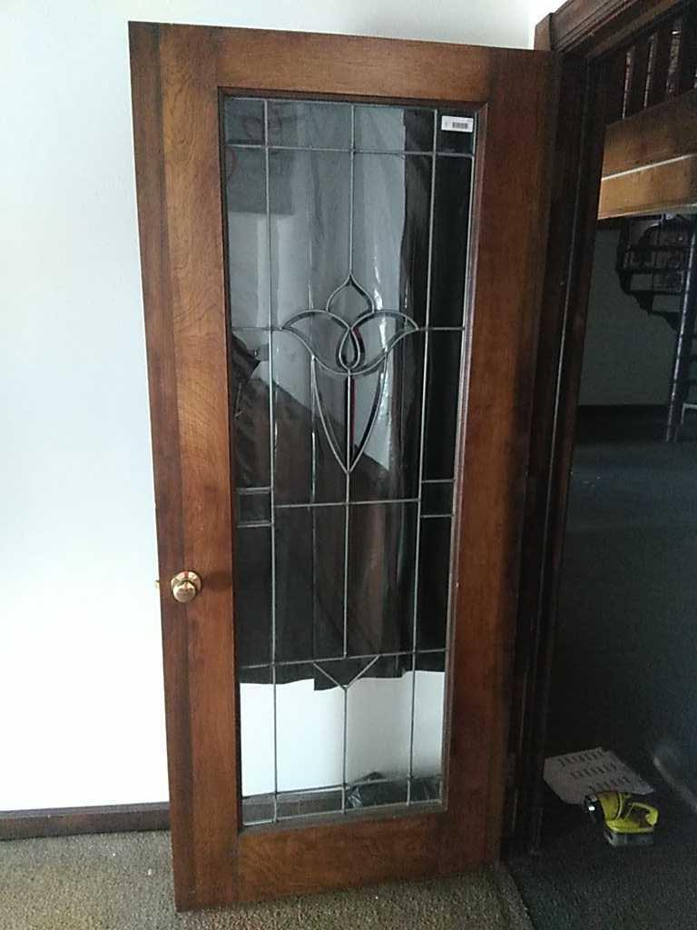 F - (8) Beveled Leaded Glass Doors