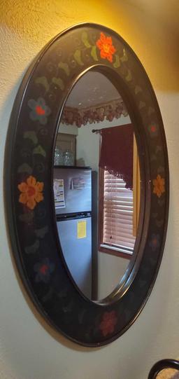 K- Pier One Embossed Wood Frame Mirror