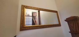 Landing- Large Gold Wood Framed Beveled Mirror