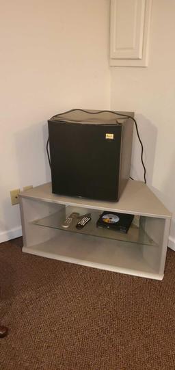 D- Small Mini Refrigerator & TV Stand