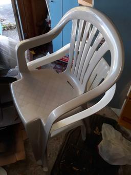 G - Wooden Cabinets with Contents, (2) chairs , wood on top