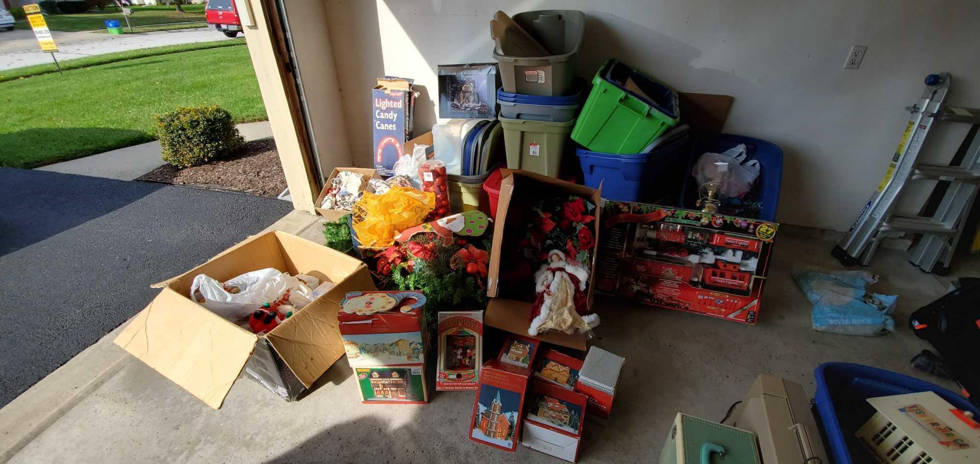 G- Large Lot Christmas with Plastic Storage Tubs
