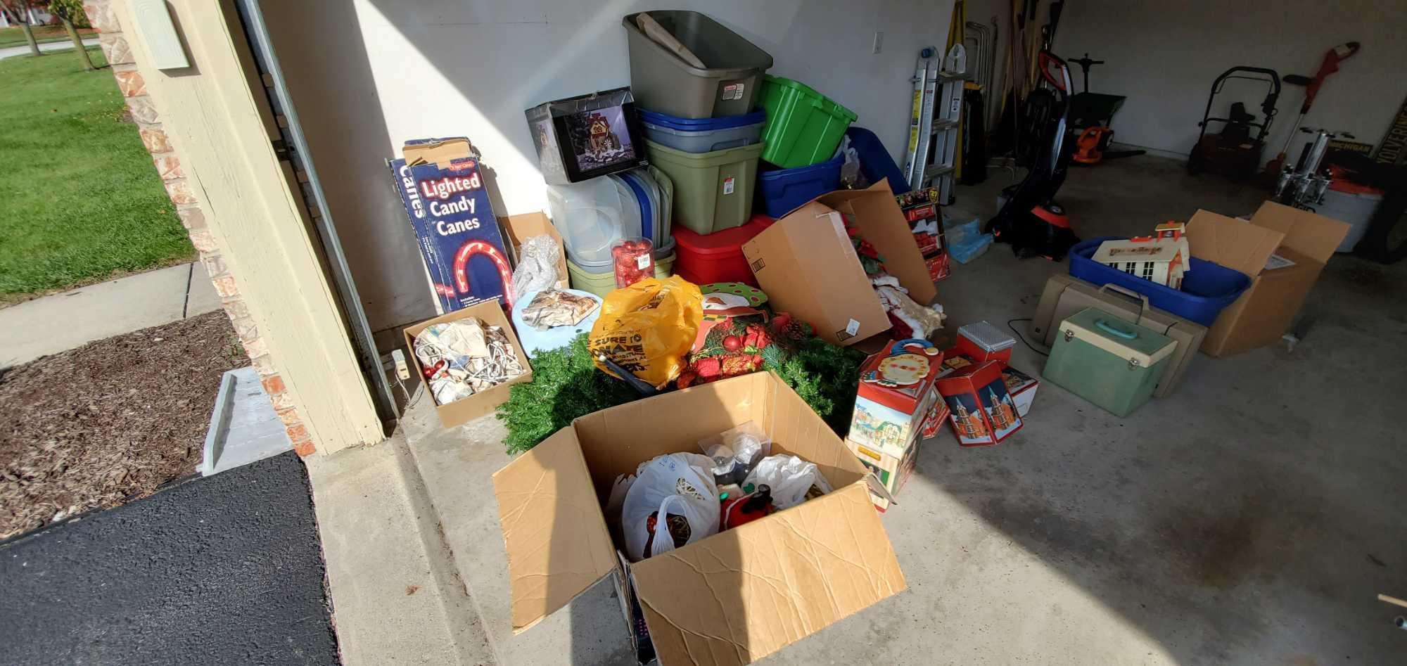 G- Large Lot Christmas with Plastic Storage Tubs