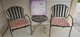 OUT- Outdoor Metal Table & Chairs Sign, (2) RUGS