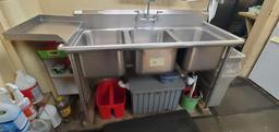 K- Advanced (3) Tub Stainless Steel Sink with Sprayer