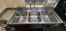 K- Advanced (3) Tub Stainless Steel Sink with Sprayer