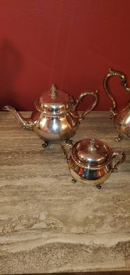 L- Silver Plated 4 Piece Wilcox Silver Co. Tea & Coffee Set