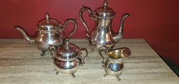 L- Silver Plated 4 Piece Wilcox Silver Co. Tea & Coffee Set