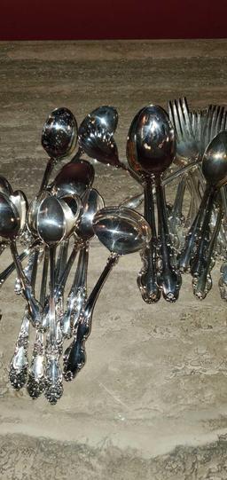 L- Reed & Barton, Crown Gentry Silver Plated Serviceware