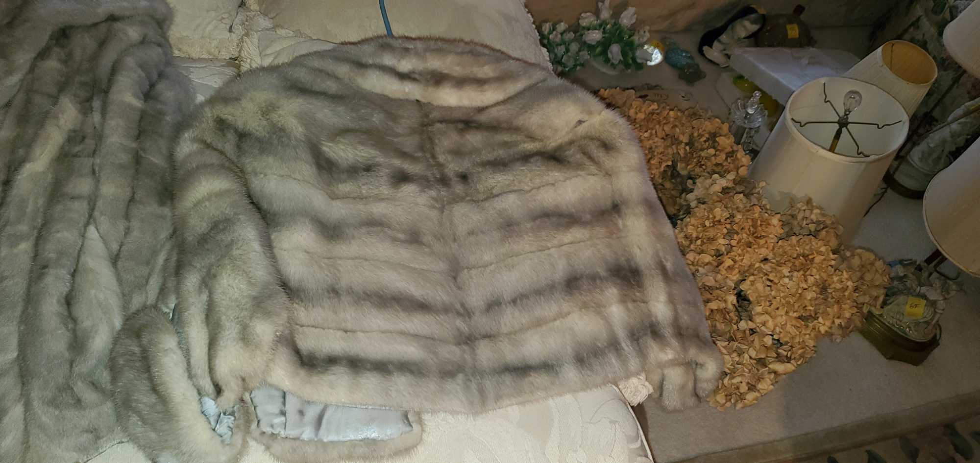 HC- Gray Mink Coat & Throw Vest