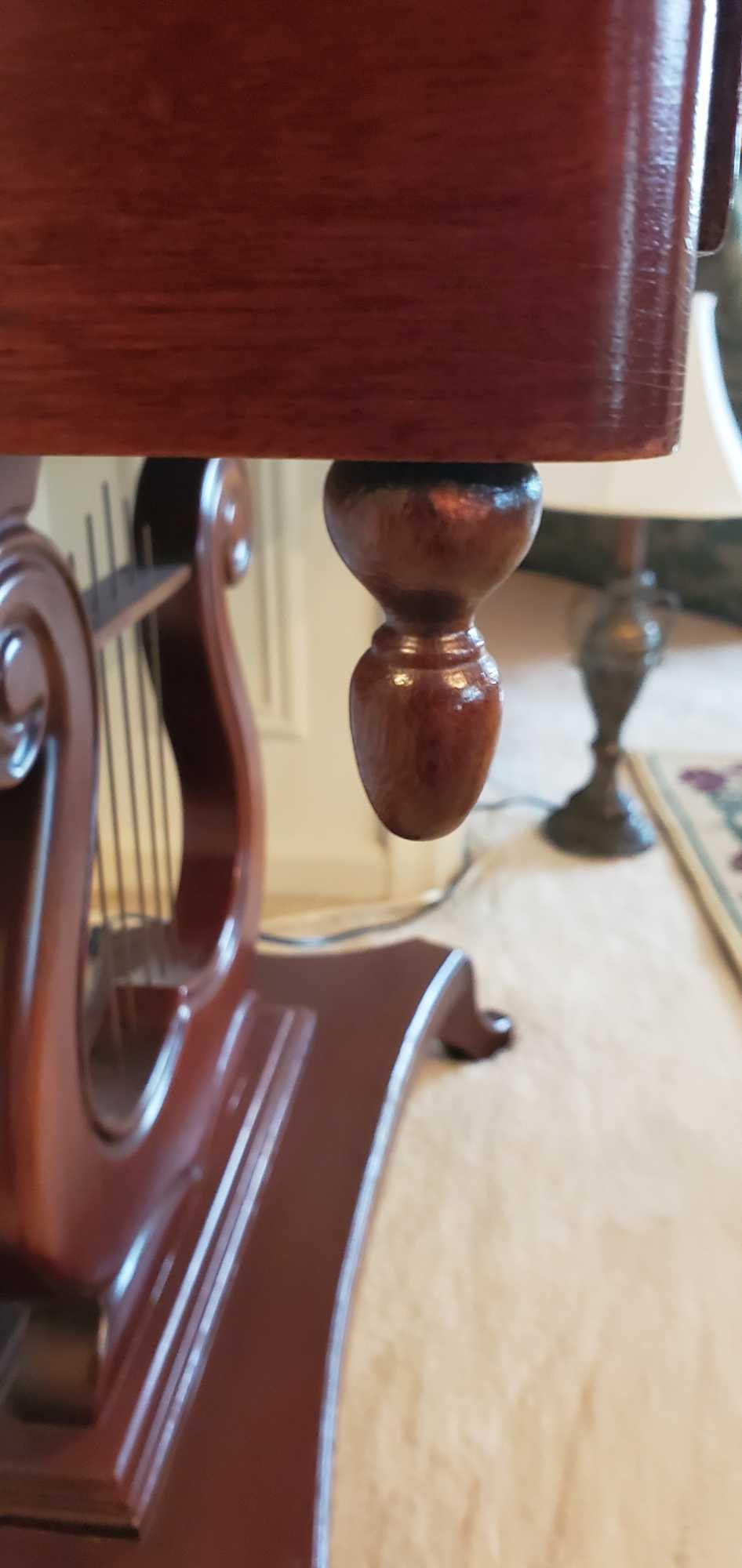 D- Marble Top Wooden Harp Table