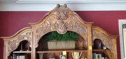 L- Carved Wood Large Bookcase
