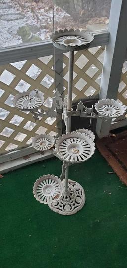 P- (6) Swing Arm Wrought Iron Plant Stand & Stationary Top