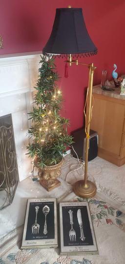 L- Floor Lamp, Lighted Artificial Tree, Prints