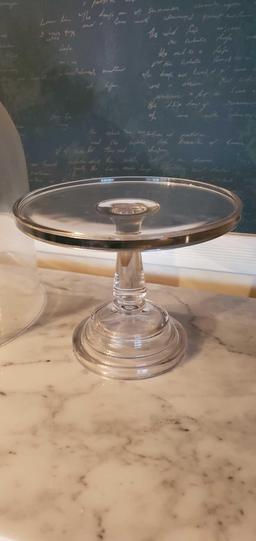 L- Large Glass Dome & Cake Server