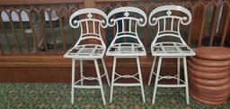 A- (9) Metal Swivel Bar Stools with Cushions