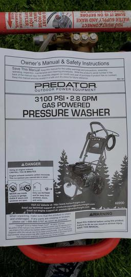 O- Predator 3100 psi Power Washer