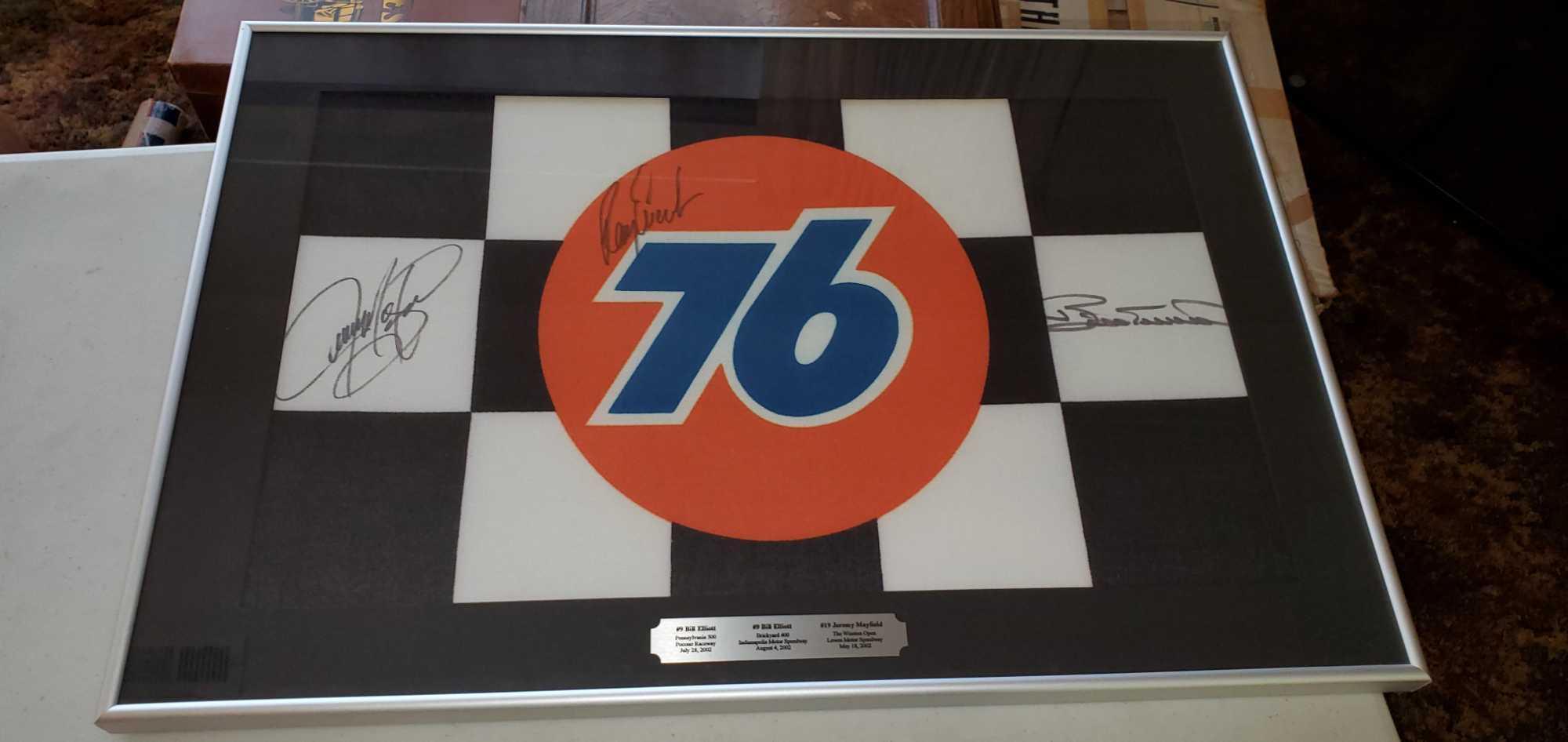 H- Nascar Checkered Flag Autographed