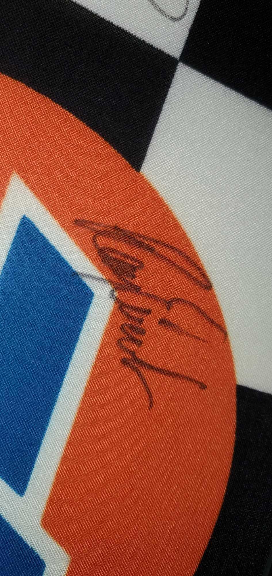 H- Nascar Checkered Flag Autographed