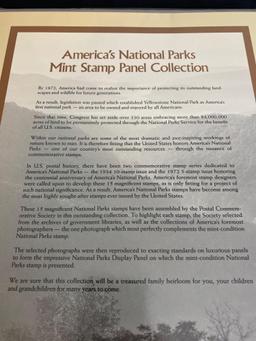 America's National Parks Mint Stamp Panel Collection