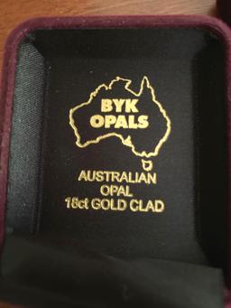 MB- Marked 18Ct Gold Australian Opal Clad