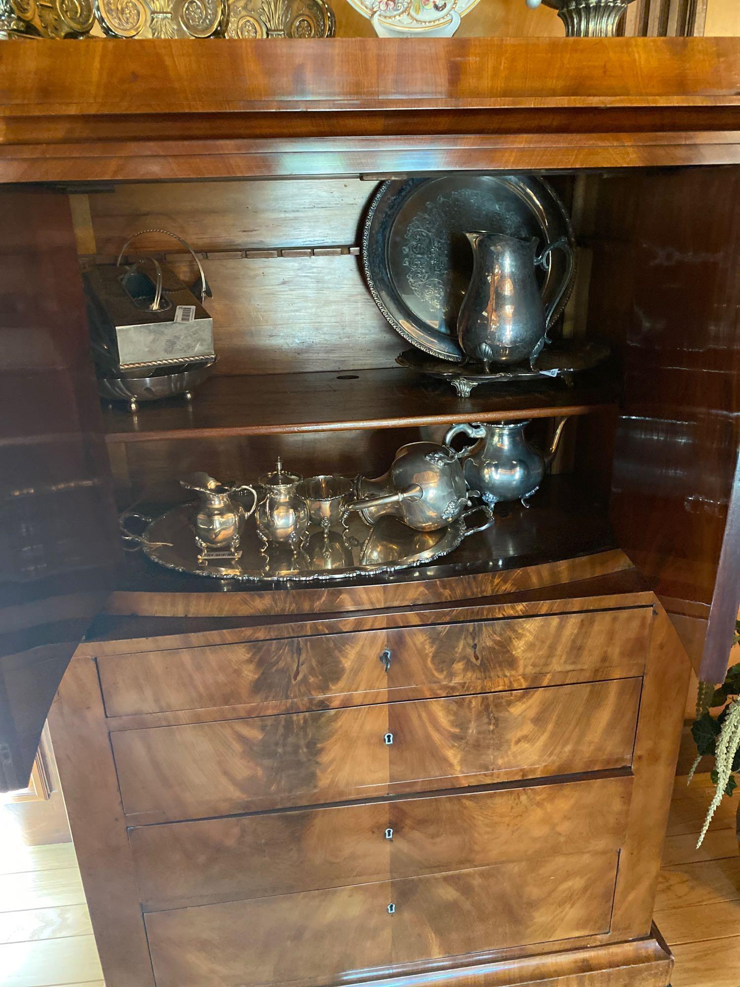 Z-1- Mahogany Liquor/Silver Cabinet