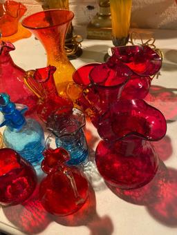 BS2- Lot of (13) Colored Crackled Glass