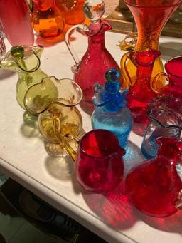 BS2- Lot of (13) Colored Crackled Glass