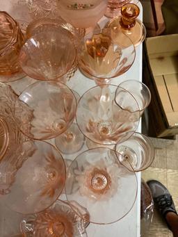 BS2- Lot of (8) Pink Depression Glass