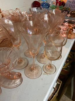 BS2- Lot of (8) Pink Depression Glass