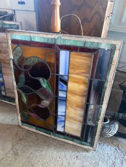 G- Lot of (4) Matching Panes of Stained Glass