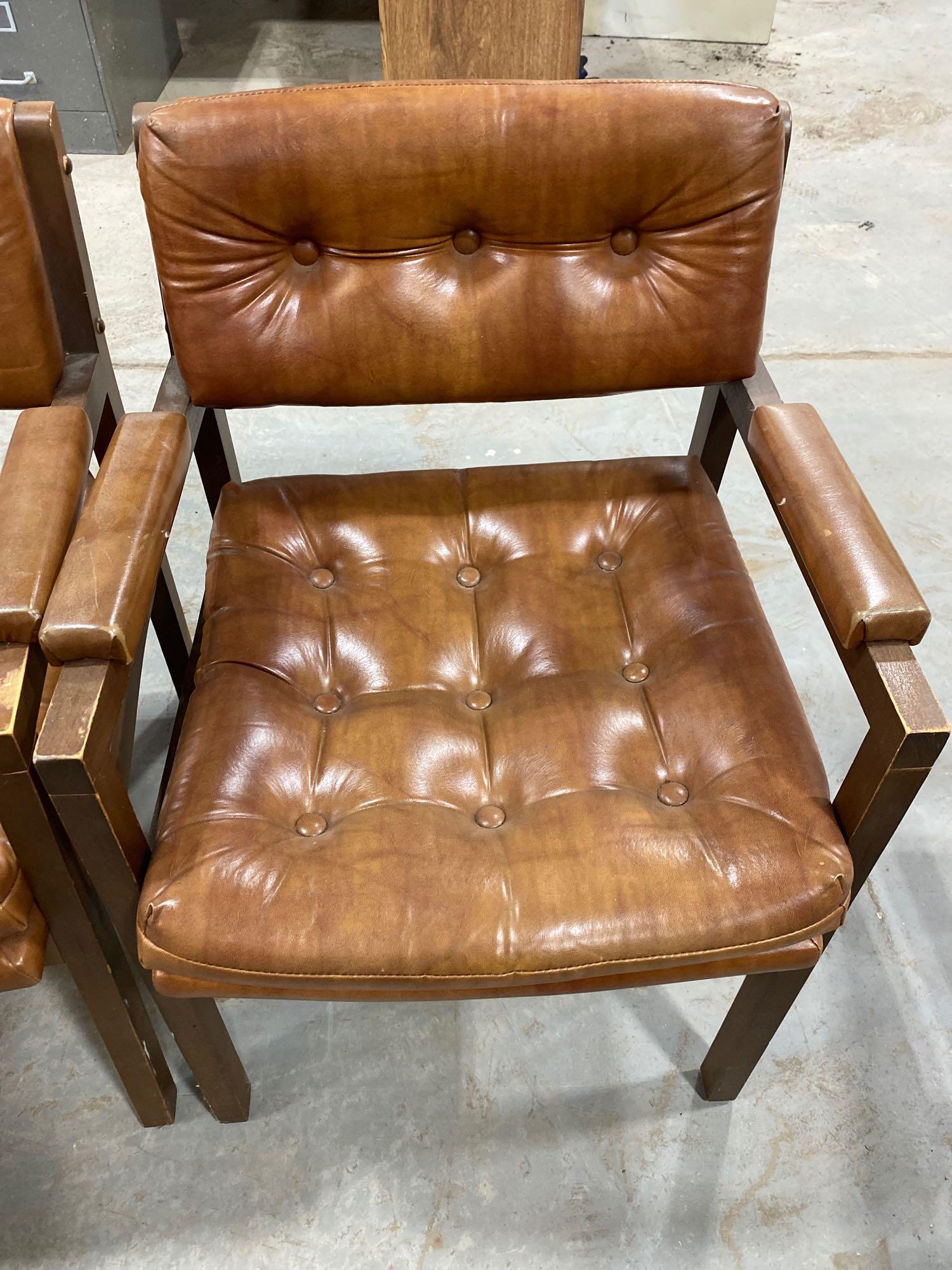 Lot of (3) Leather Office Chairs.