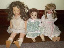 P- Lot of (3) Antique Dolls