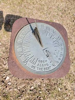 O- Metal Sundial on Metal Stand