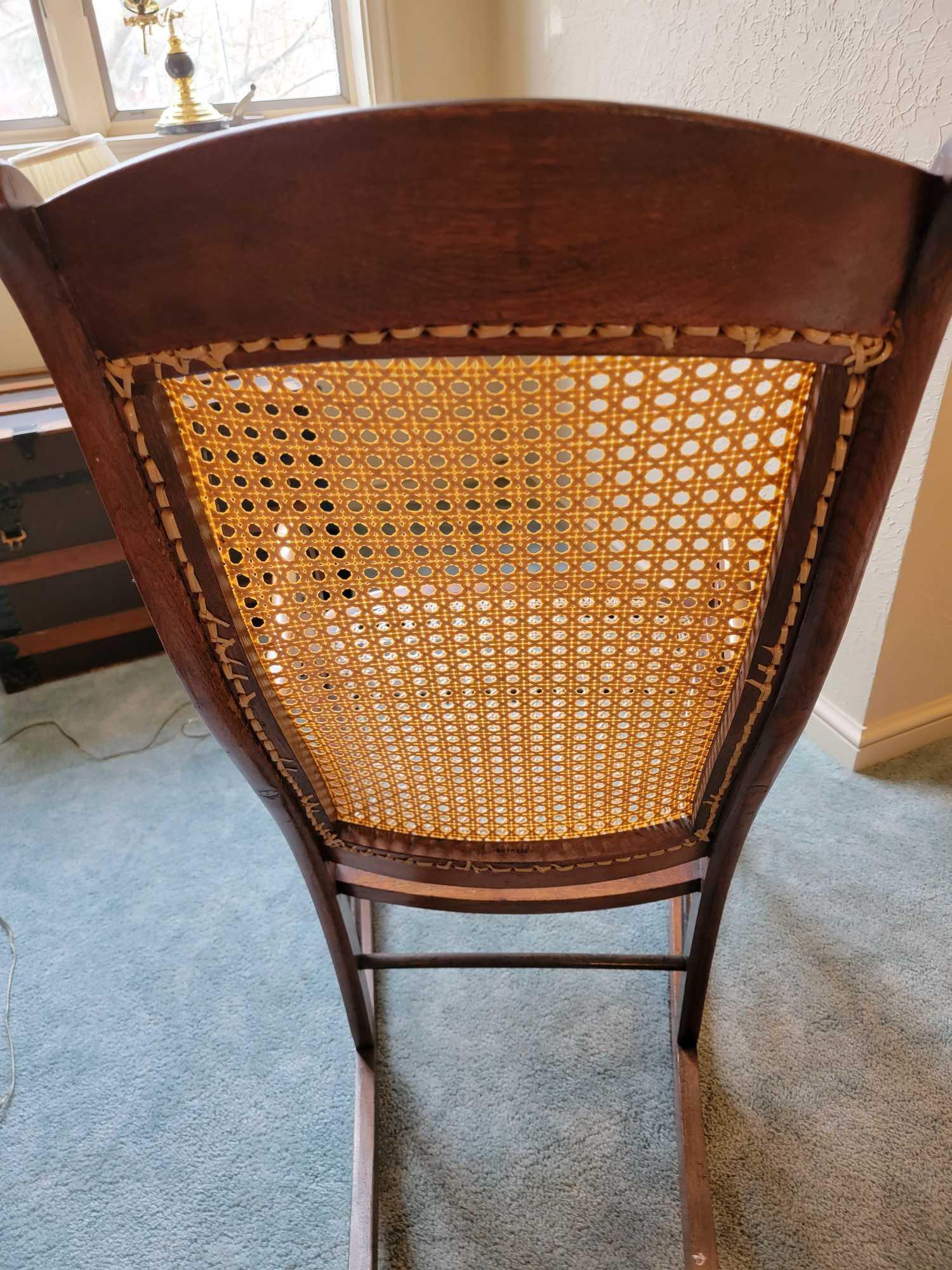 BR-1 Wood/Rattan Rocking Chair