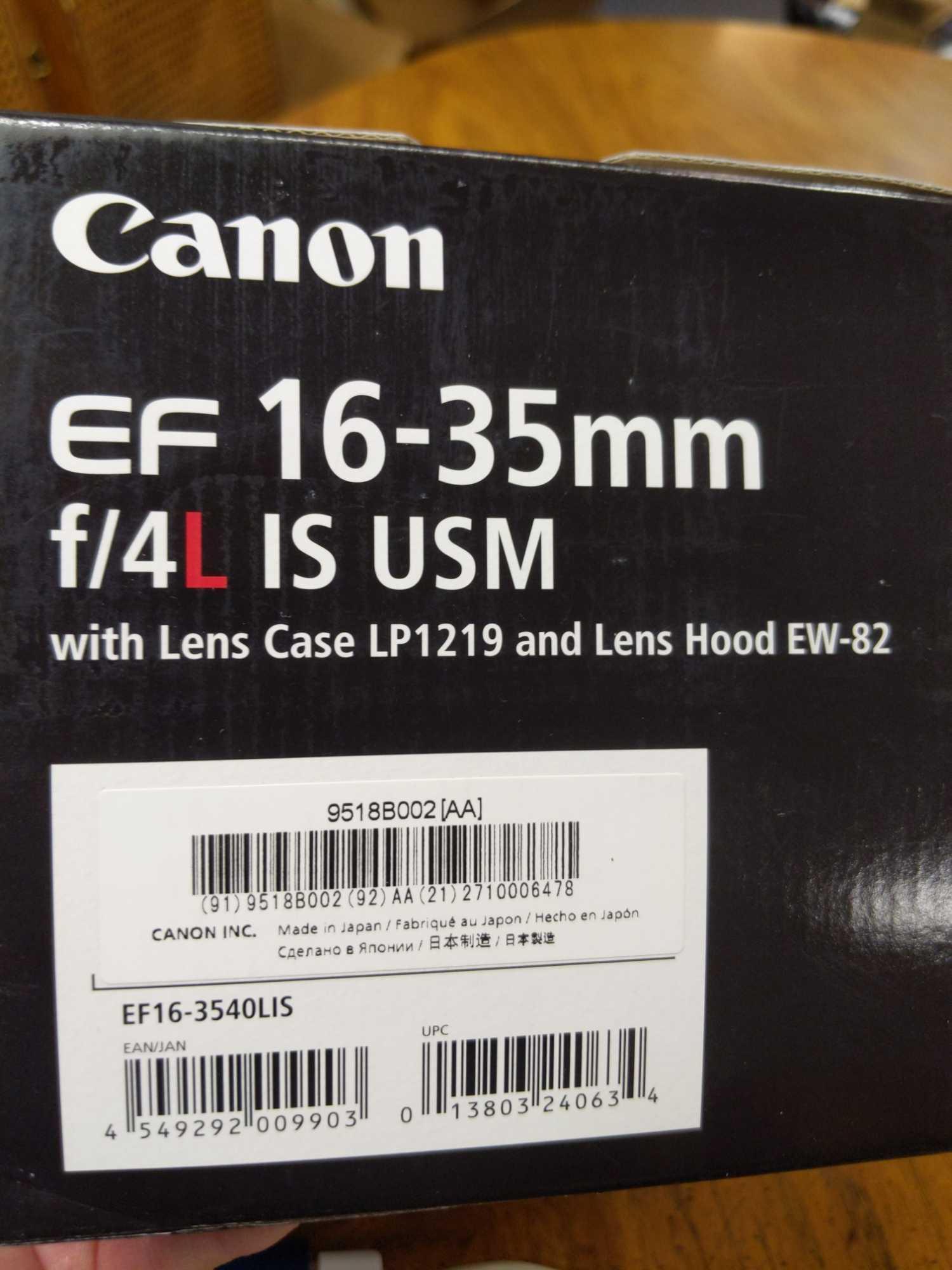 B- Canon EF 16-35mm