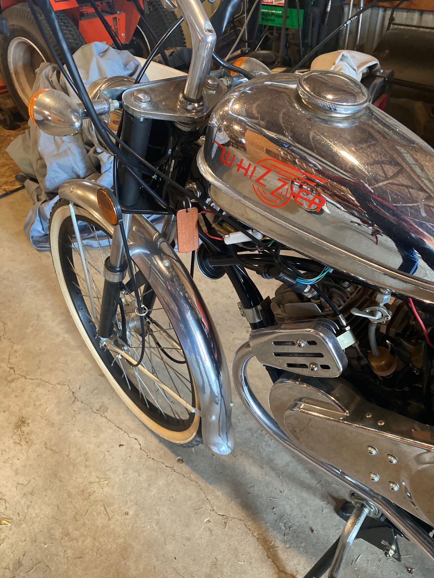 P- Black and Silver Whizzer Motorbike