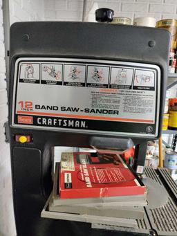 B- Band Saw-Sander Craftsman with Extra Blades on Stand