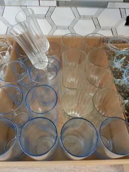 (K)- (3) Boxes Glass Ware