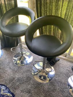 HT- (4) Upholstered Swivel Stools